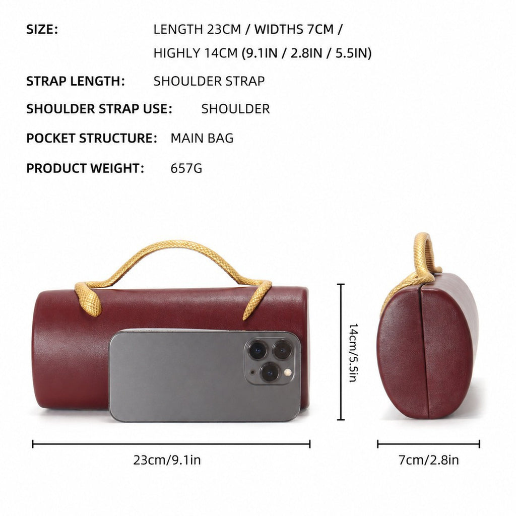 Chenova Snake-Embossed Structured Evening Bag