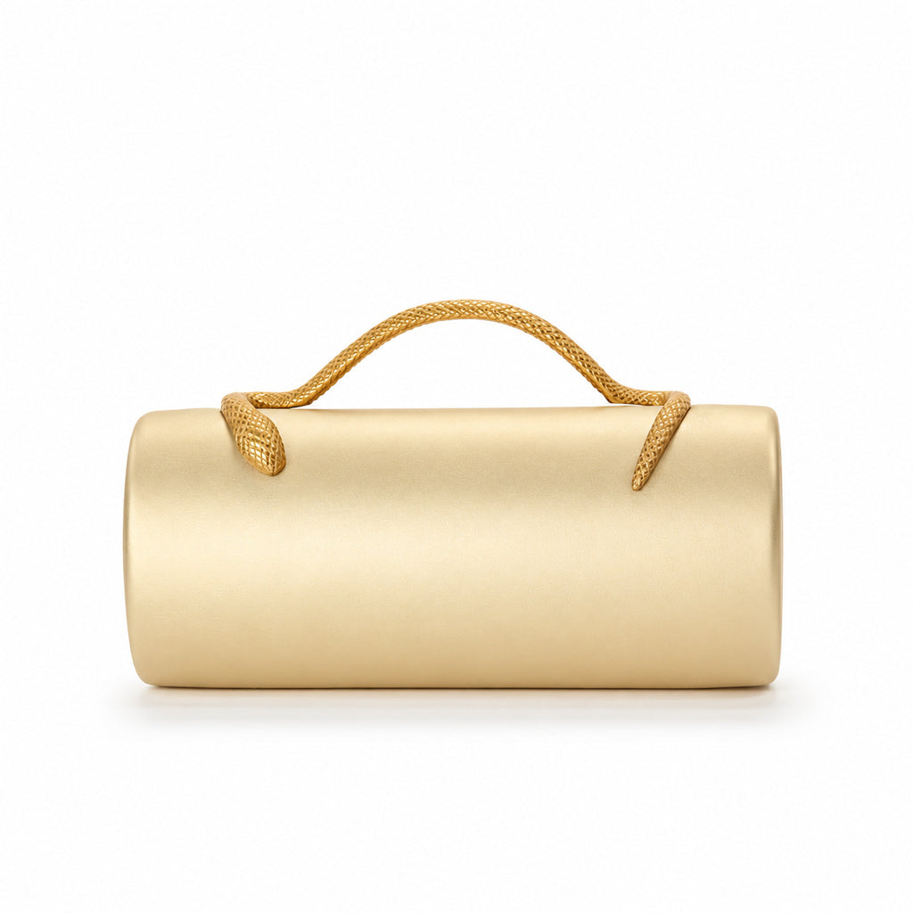 Chenova Snake-Embossed Structured Evening Bag