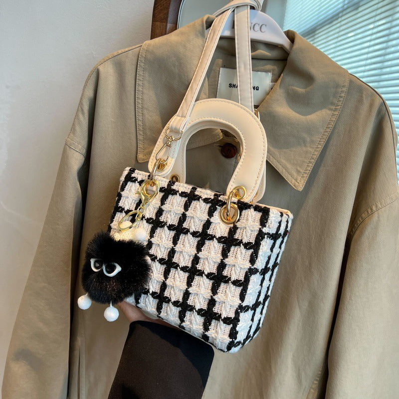 Chenova Plaid Wool-Look Mini Crossbody Bag