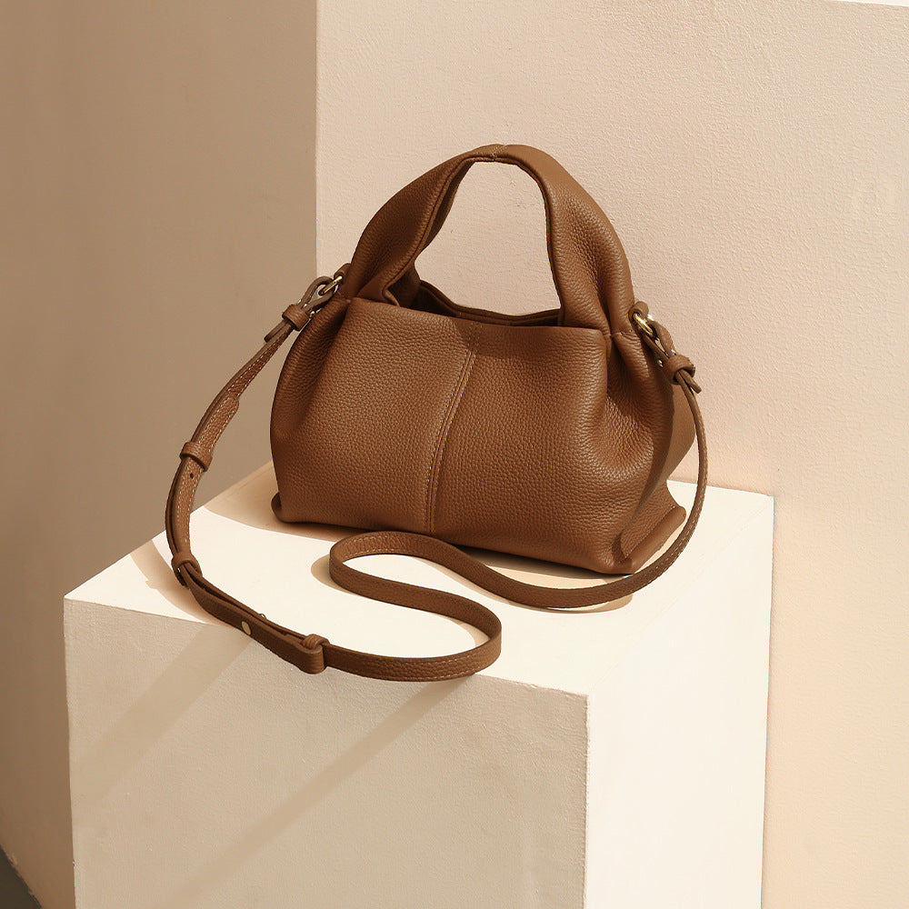 Chenova Genuine Leather Dumpling Crossbody Bag