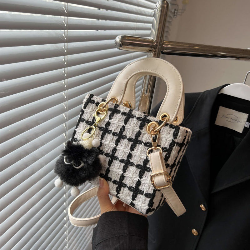 Chenova Plaid Wool-Look Mini Crossbody Bag