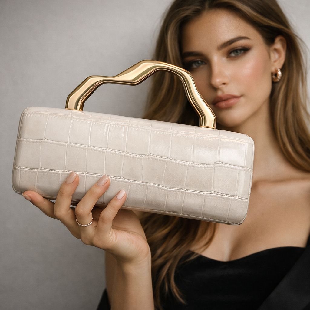 Chenova Gold-Accent Evening Shoulder Bag