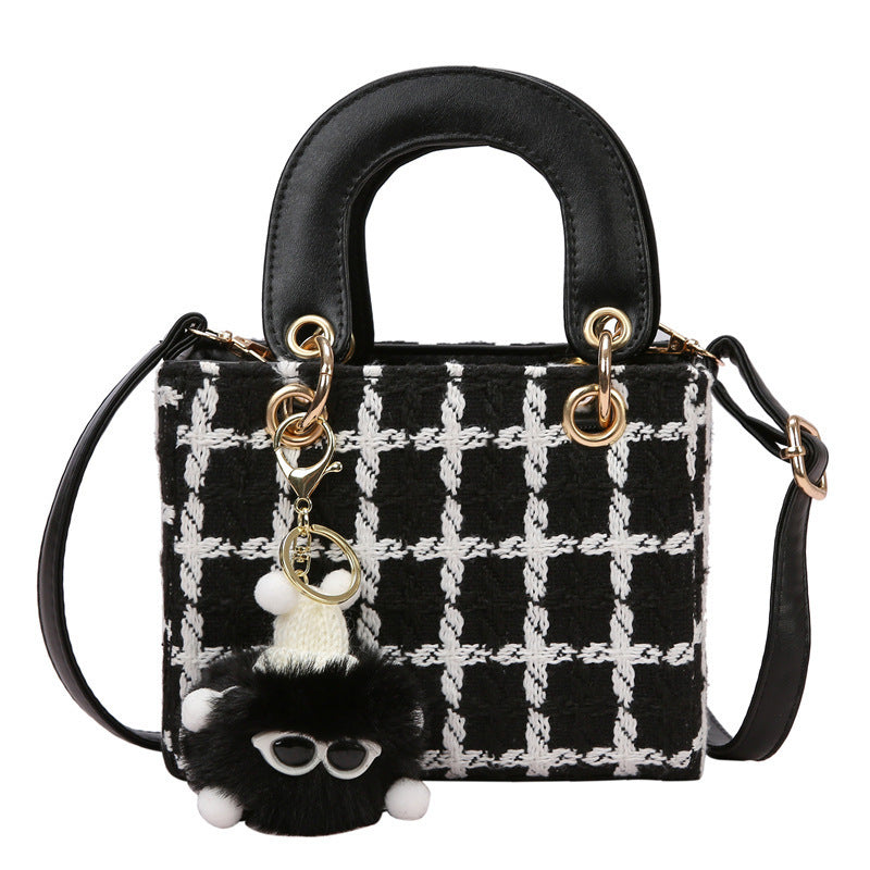 Chenova Plaid Wool-Look Mini Crossbody Bag