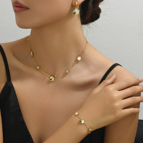 Chenova Butterfly Zircon 3-Piece Jewelry Set