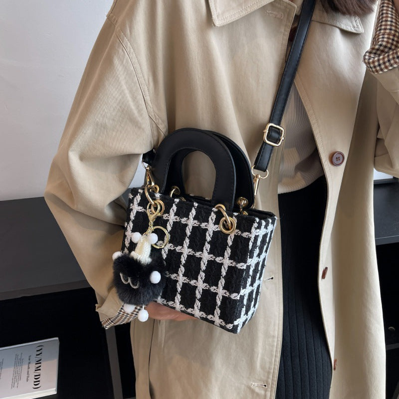 Chenova Plaid Wool-Look Mini Crossbody Bag