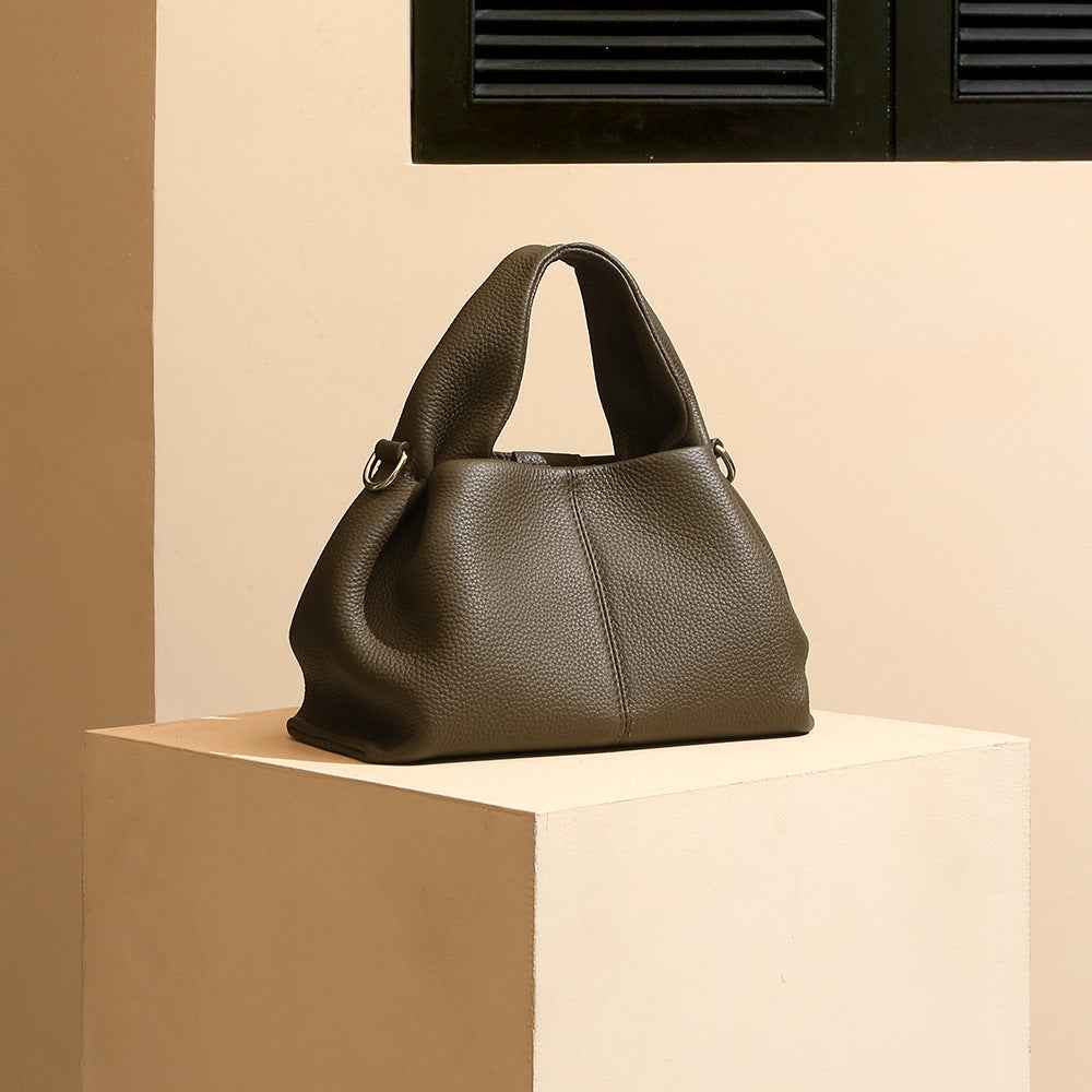 Chenova Genuine Leather Dumpling Crossbody Bag