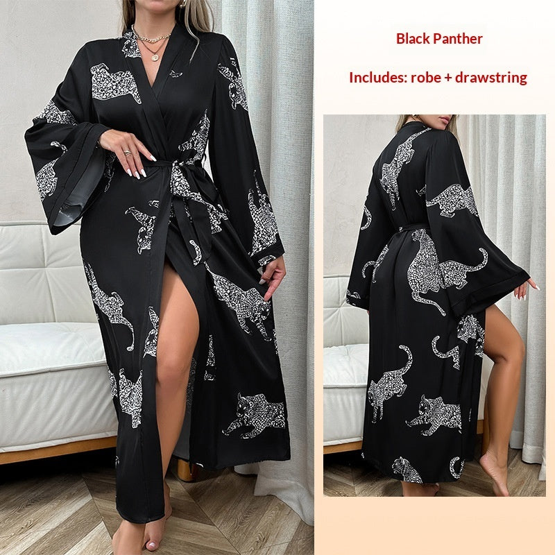 Chenova Women's Long Satin Robe